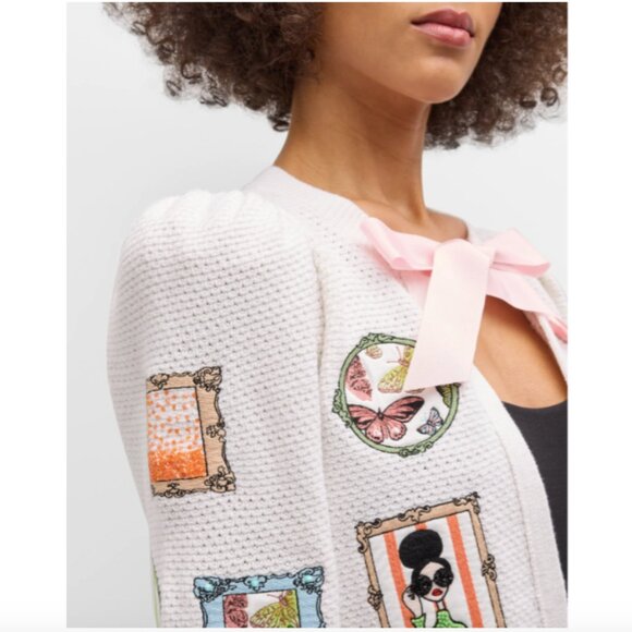 Alice + OliviaKitty Frame Stace Cardigan (Soft white)